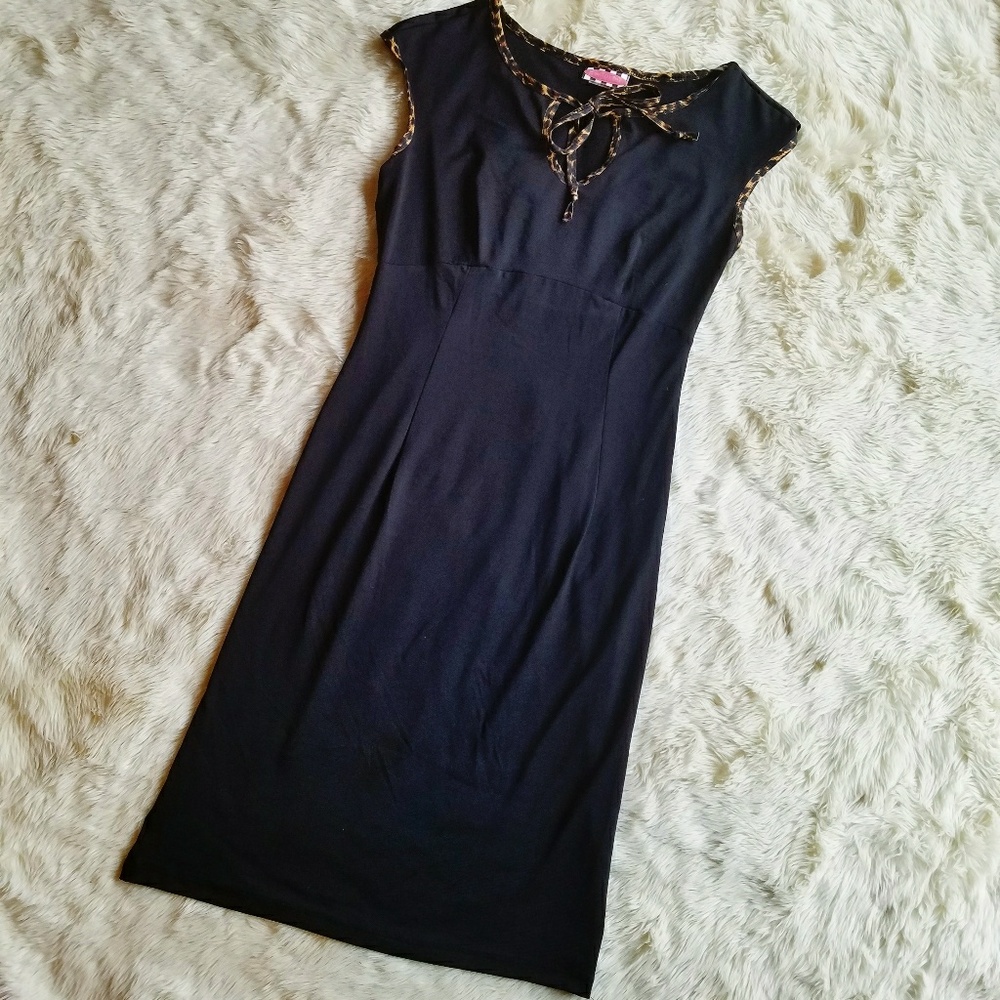 Modcloth pinup girl black wiggle dress size Med